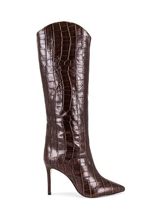 MARYANA CROC-EMBOSSED STILETTO BOOTS