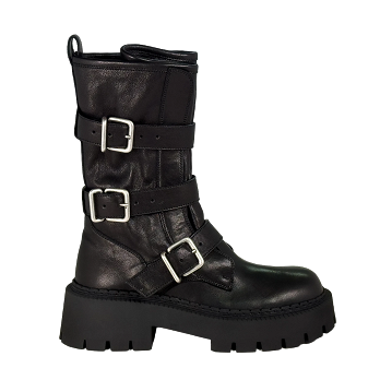STIVALE BOB BIKER BUCKLE BOOTS