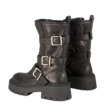 STIVALE BOB BIKER BUCKLE BOOTS