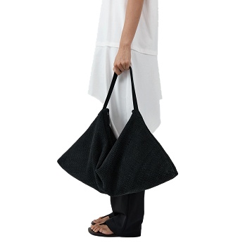 SUEDE WOVEN HOBO BAG