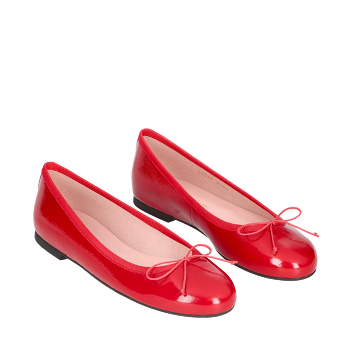 NICOLE RED PATENT LEATHER BALLERINAS