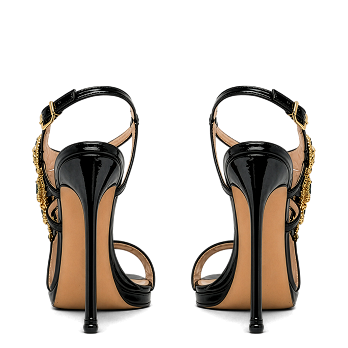 JEWELED PEACOCK STILETTO SANDALS 100