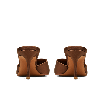 BROWN SILK 70 MULES