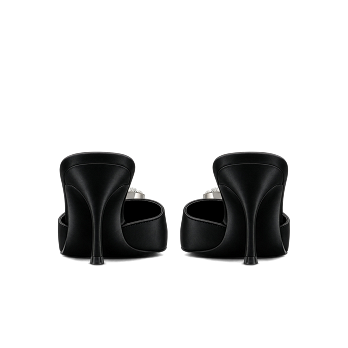 BLACK CAVIAR DIAMOND SILK 70 MULES