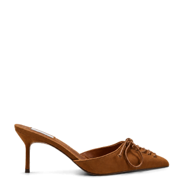 VINTAGE STYLE LEATHER LACE 70 MULES