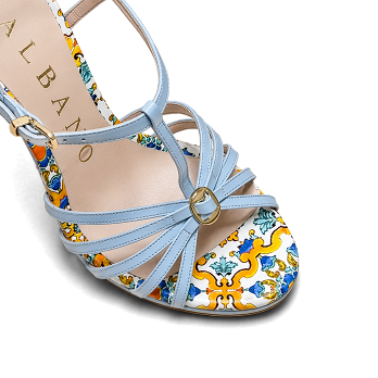 MEDITERRANEAN CELESTE STILETTO SANDALS 100