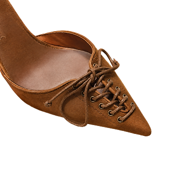 VINTAGE STYLE LEATHER LACE 70 MULES