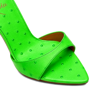 GREEN APPLE OSTRICH 90 MULES