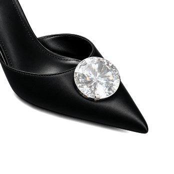 BLACK CAVIAR DIAMOND SILK 70 MULES
