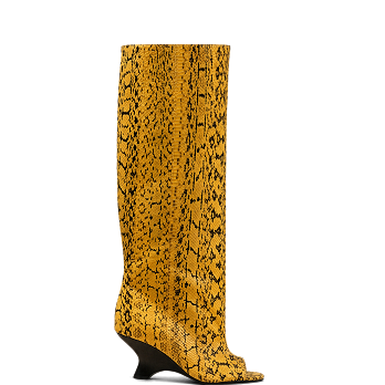 NINETTE PYTHON PEEP TOE BOOTS