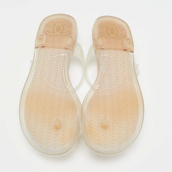 CC Camellia White Jelly Thong Flat Sandals