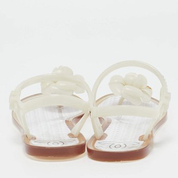 CC Camellia White Jelly Thong Flat Sandals