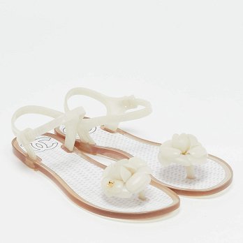CC Camellia White Jelly Thong Flat Sandals