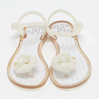 CC Camellia White Jelly Thong Flat Sandals