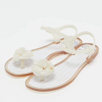 CC Camellia White Jelly Thong Flat Sandals