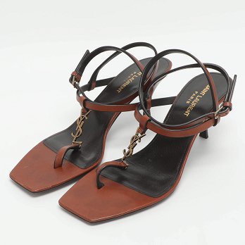 Cassandra Brown Leather Ankle Strap Sandals