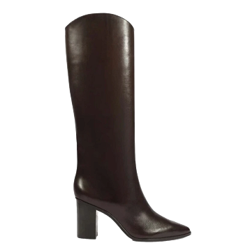 MARYANA LEATHER BLOCK HEEL BOOTS