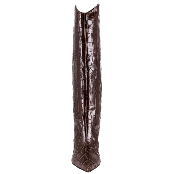MARYANA CROC-EMBOSSED STILETTO BOOTS