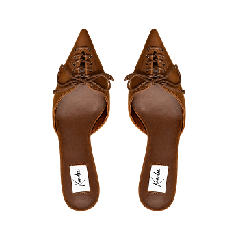 VINTAGE STYLE LEATHER LACE 70 MULES