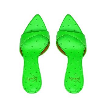 GREEN APPLE OSTRICH 90 MULES