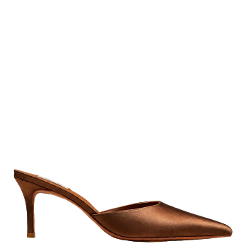 BROWN SILK 70 MULES