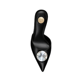 BLACK CAVIAR DIAMOND SILK 70 MULES
