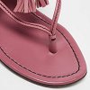 Pink Leather Fringe Slingback Sandals thumbnail 4