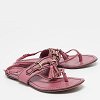 Pink Leather Fringe Slingback Sandals thumbnail 5