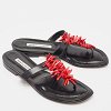 Black Leather Embellished Thong Flats thumbnail 3