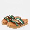 Multicolor Woven Leather Wavy Slides thumbnail 1