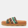Multicolor Woven Leather Wavy Slides thumbnail 2