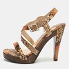 Jimmy Choo Multicolor Python Leather Ankle Strap Sandals Size 38 thumbnail 1