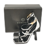 Silver Leather Safety Pin Ankle Strap Sandals thumbnail 1