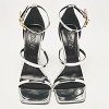 Silver Leather Safety Pin Ankle Strap Sandals thumbnail 3