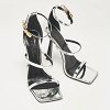 Silver Leather Safety Pin Ankle Strap Sandals thumbnail 4