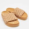 Beige Woven Leather Kacey Flat Slides thumbnail 4