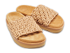 Beige Woven Leather Kacey Flat Slides thumbnail 0