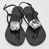 GIU Black Suede Crystal Embellished Slingback Sandals Size 38.5 thumbnail 5