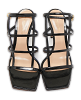 Mondry Black Leather Ankle Strap Sandals thumbnail 0