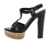 Black Leather Platform Ankle Strap Sandals thumbnail 0