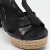 Black Leather Platform Ankle Strap Sandals thumbnail 1