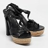 Black Leather Platform Ankle Strap Sandals thumbnail 5
