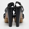 Black Leather Platform Ankle Strap Sandals thumbnail 6