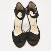 Black Suede Ankle Strap Peep Toe Sandals thumbnail 3