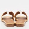 Beige Leather and PVC Silvia Flat Slides thumbnail 4