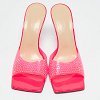 Neon Pink PVC Crystal Embellished Star Slide Sandals thumbnail 8