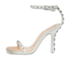 White Leather Crystal Embellished Nicki Sandals thumbnail 0