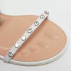 White Leather Crystal Embellished Nicki Sandals thumbnail 8