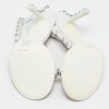 White Leather Crystal Embellished Nicki Sandals thumbnail 1
