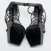 Black Leather Greca Cage Platform Sandals thumbnail 1